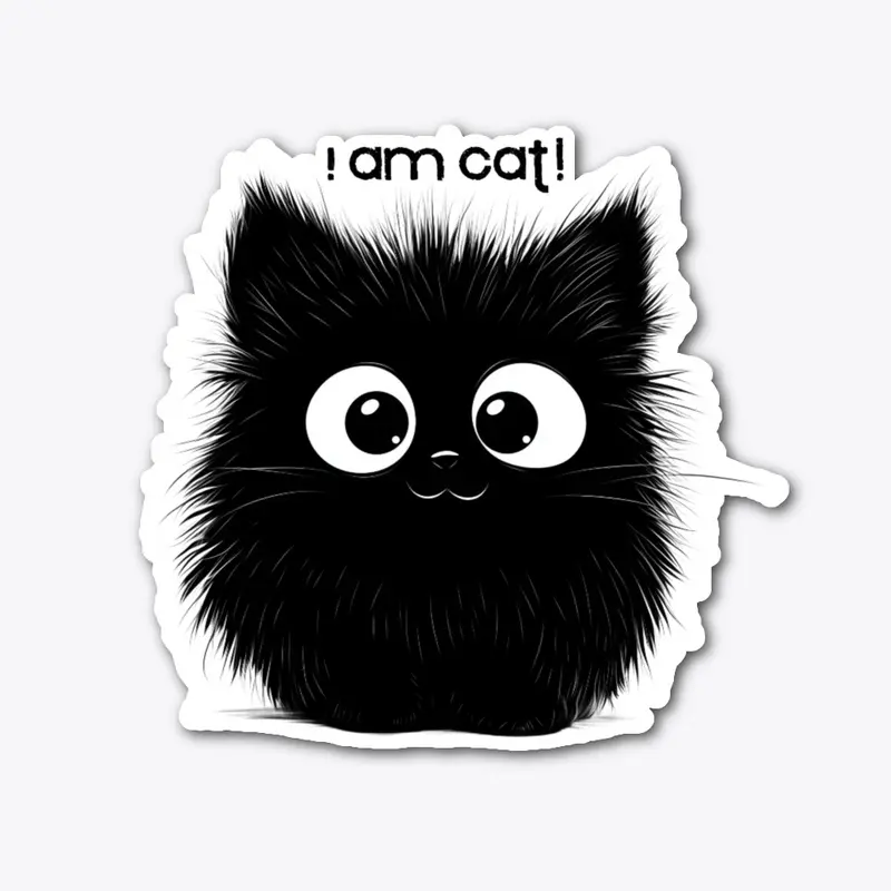 I am Cat / Cute Black Cat Design